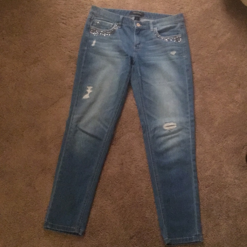 WHBL Distressed Rhinestone Jeans - Picture 3 of 6